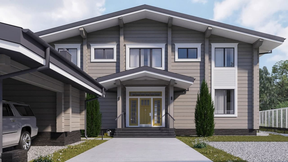 Частный жилой дом из клееного бруса в КП «Ново-луговая»