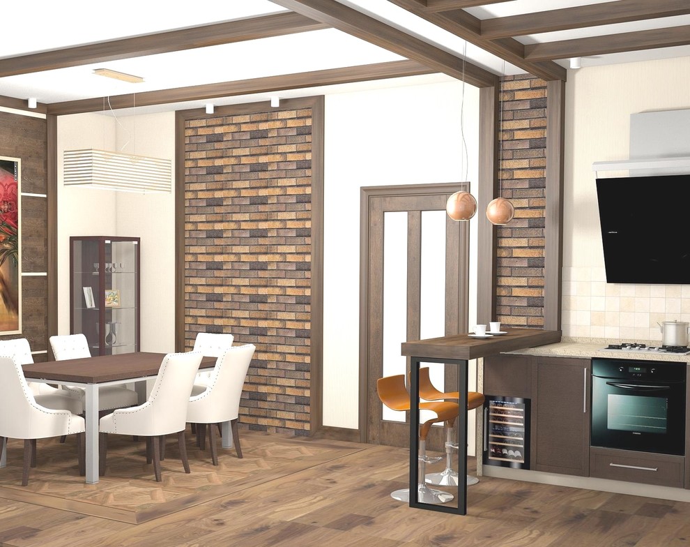 Дерево и кирпич