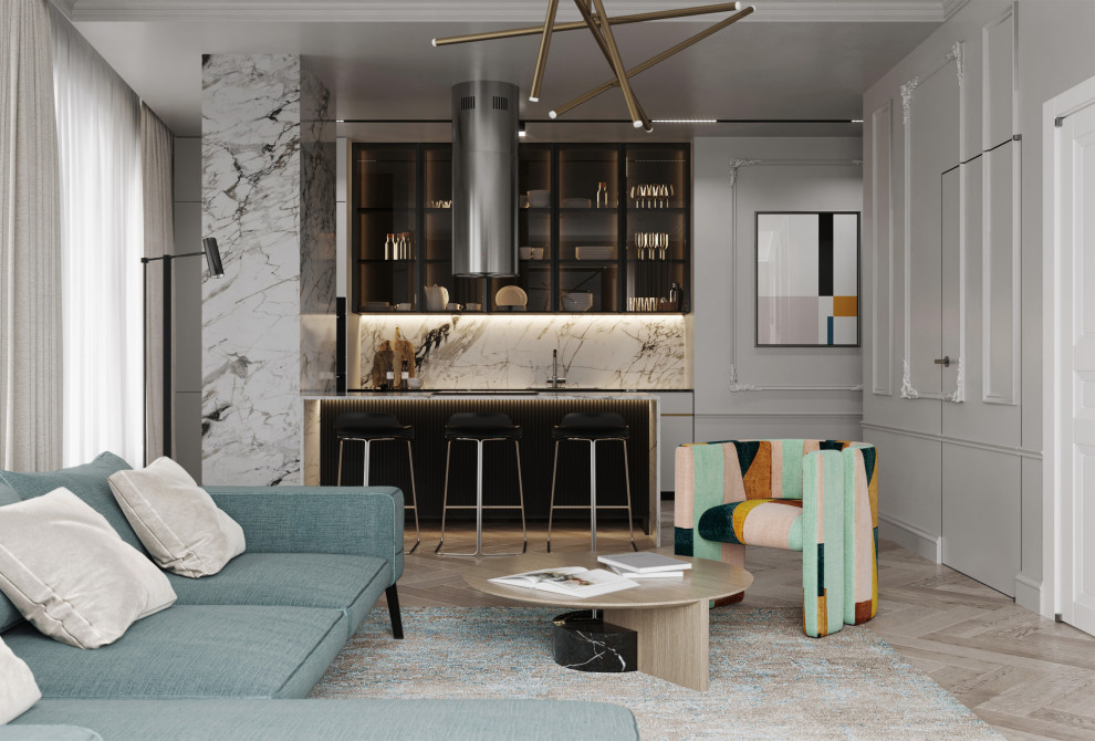 Обложка проекта: Яркая современная квартира, 58 кв.м.