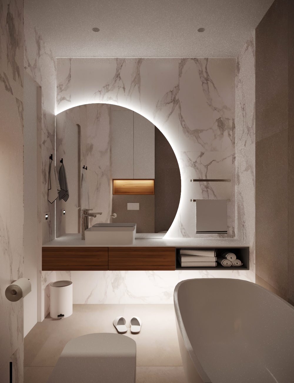 Кухня-гостиная для молодой пары в стиле Total minimalism