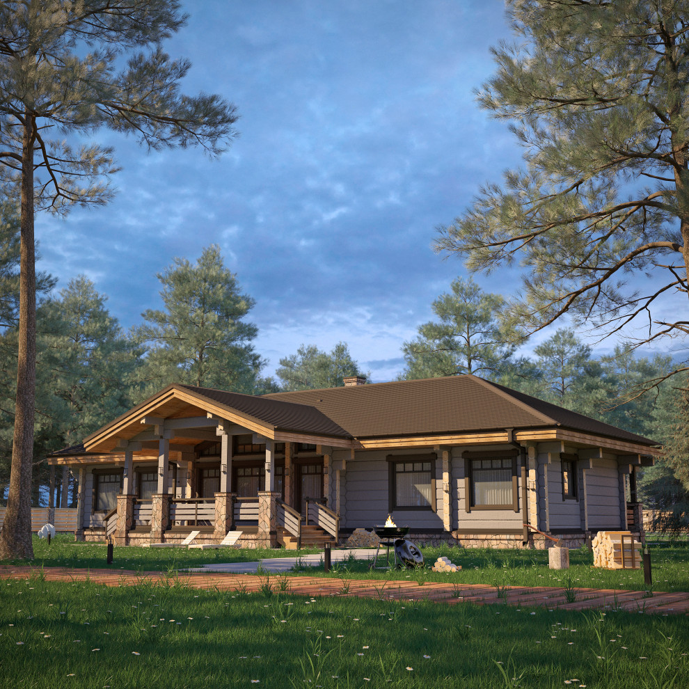 Обложка проекта: Проект дома из кедрового лафета 215кв.м.