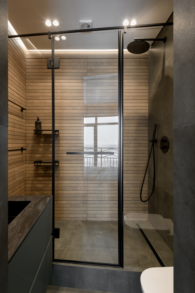 Брутальная трехкомнатная квартира 90 кв.м. с видом на реку