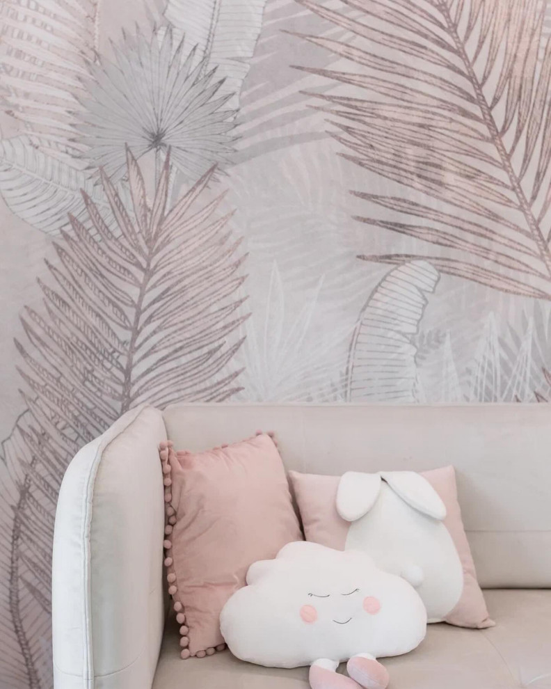 Интерьер детской комнаты в нежно-розовом цвете