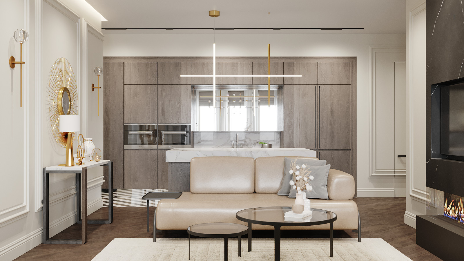 Гостиная-студия в современном стиле