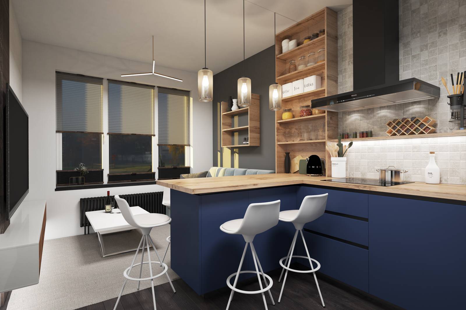 Обложка проекта: Кухня-гостиная 16 кв.м.