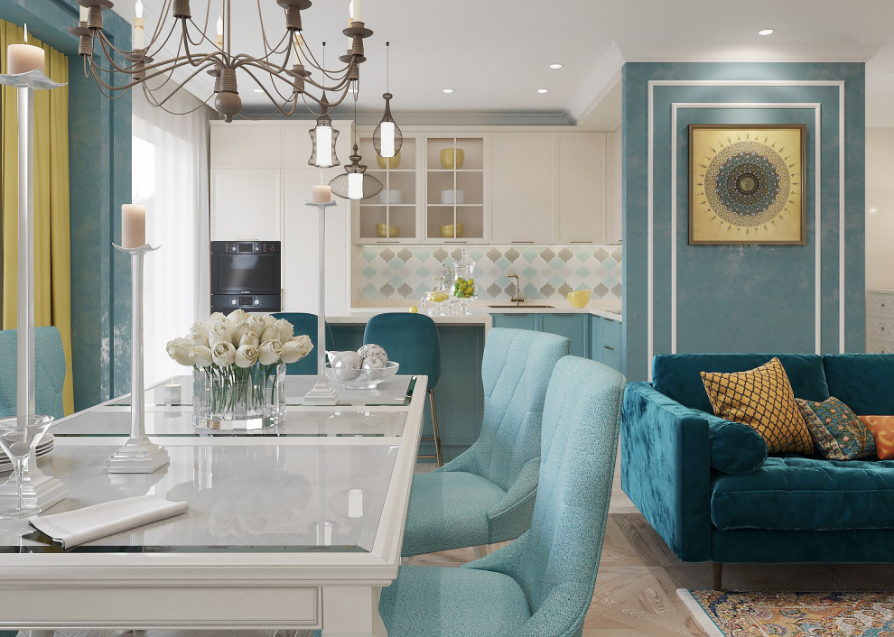 Гостиная с кухней-столовой. г. Челябинск.