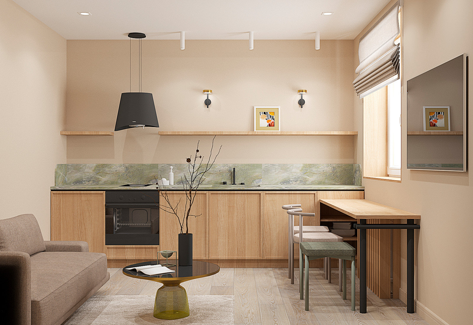 Обложка проекта: Кухня из проекта квартиры для молодого человека