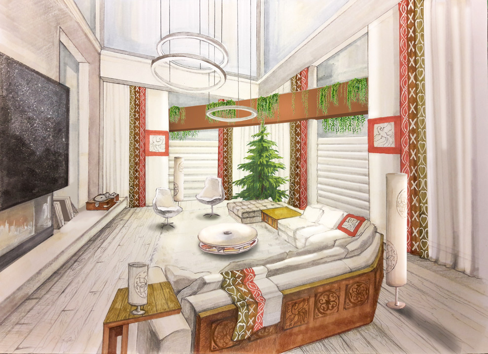 Проект дома в рисованной технике