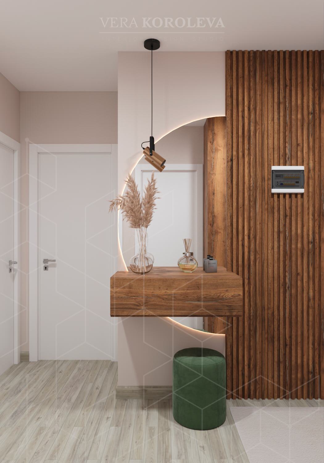 Дизайн-проект двухкомнатной  квартиры для семьи с детьми в ЖК "Модум"