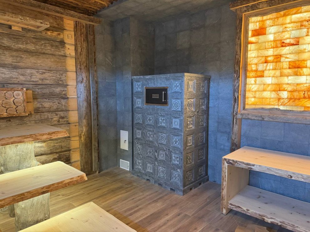 Обложка проекта: Банная печь Klover-100RV в облицовке из талькомагнезита, модель Talc-10