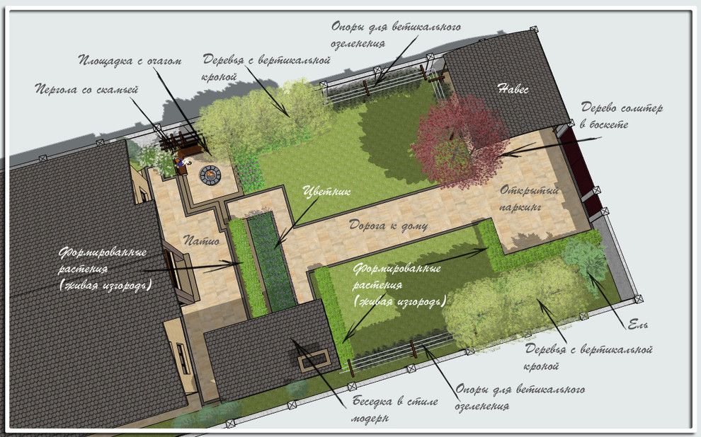 Небольшой сад в современном стиле