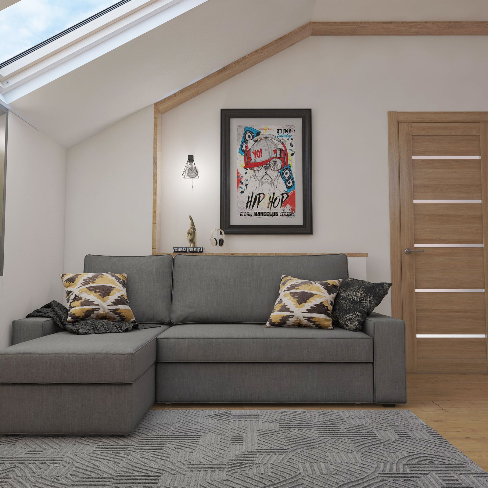 Проект двухуровневой квартиры  в стиле Лофт (135 кв м)