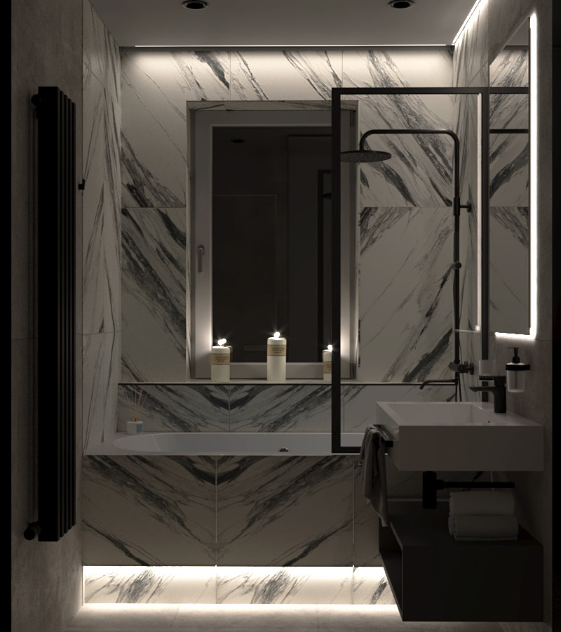 Современный санузел ЖК Бирюзовая жемчужина