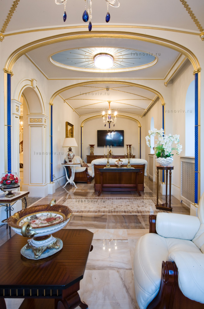 Комната отдыха с камином