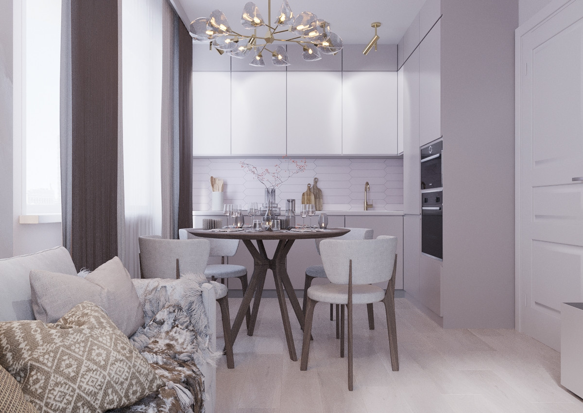 Dusty Rose Living Room & Kitchen