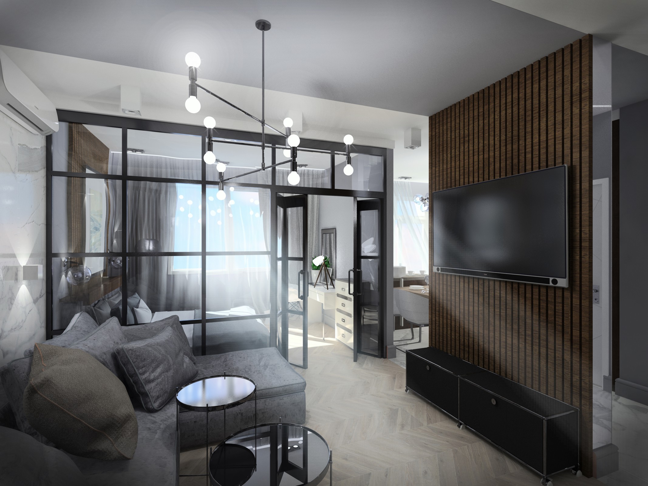 кухня-гостиная в ЖК "Изумрудный город" г.Геленджик