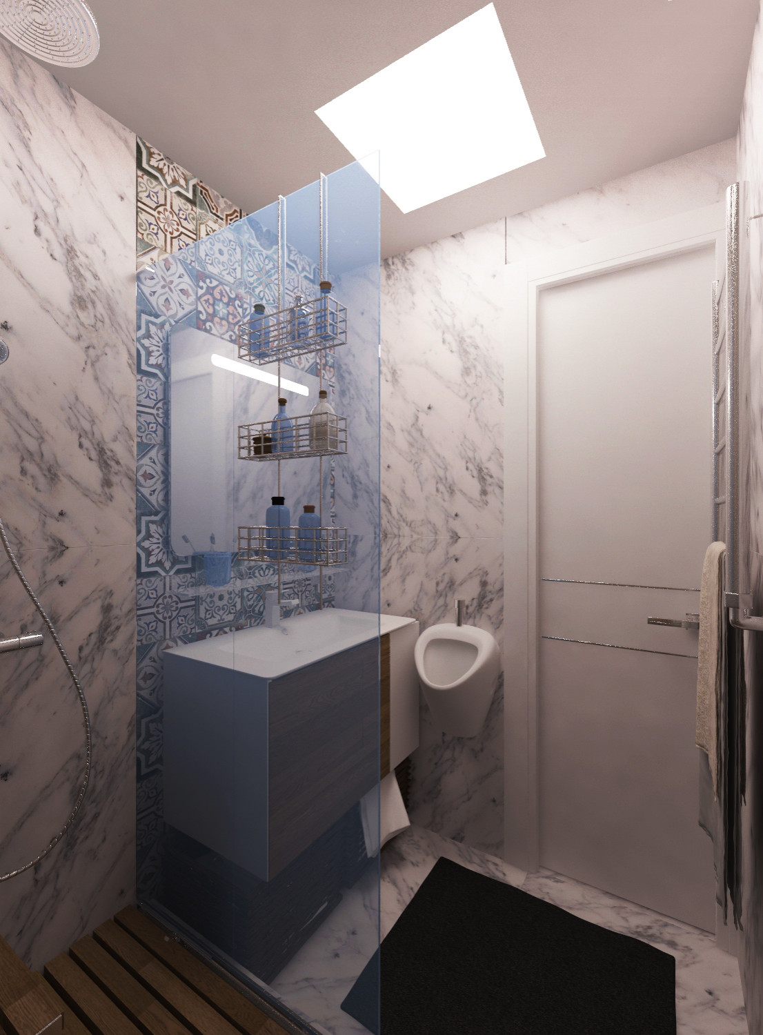 Стиль минимализм + лофт.  "Графит и картон"