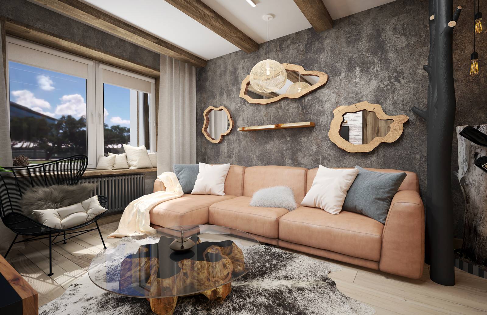 Двухкомнатная квартира. 64 кв.м. в стиле Бохо