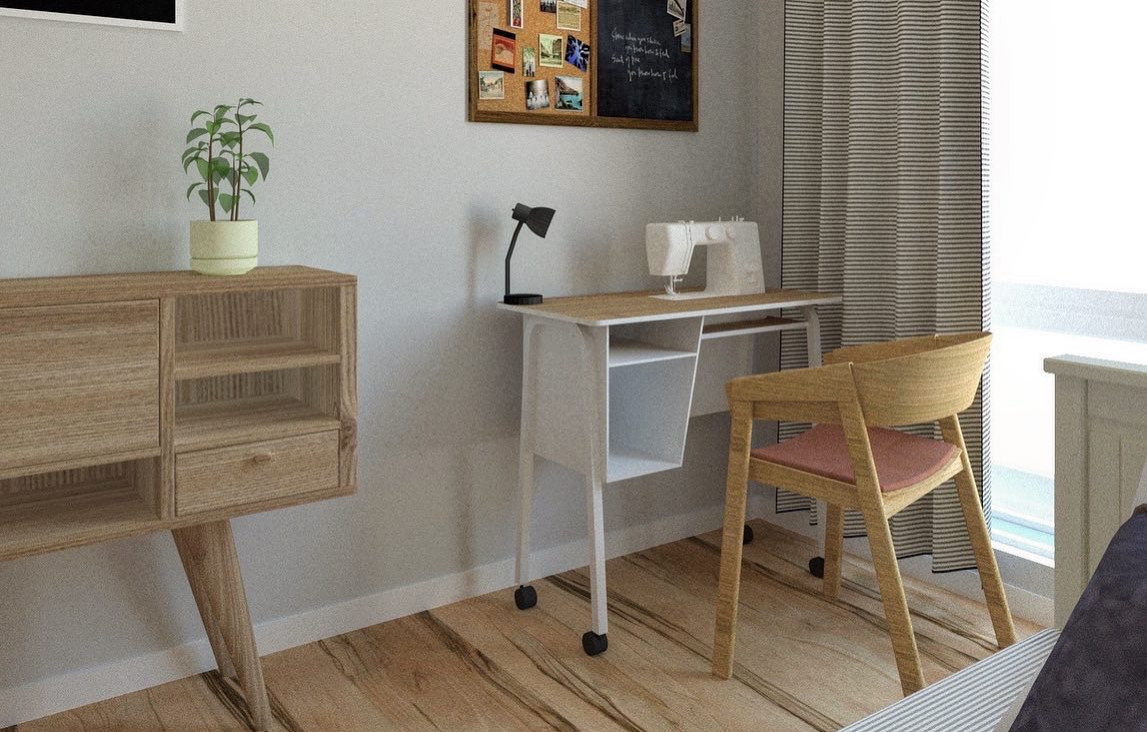 Обложка проекта: Спальня со швейной машинкой