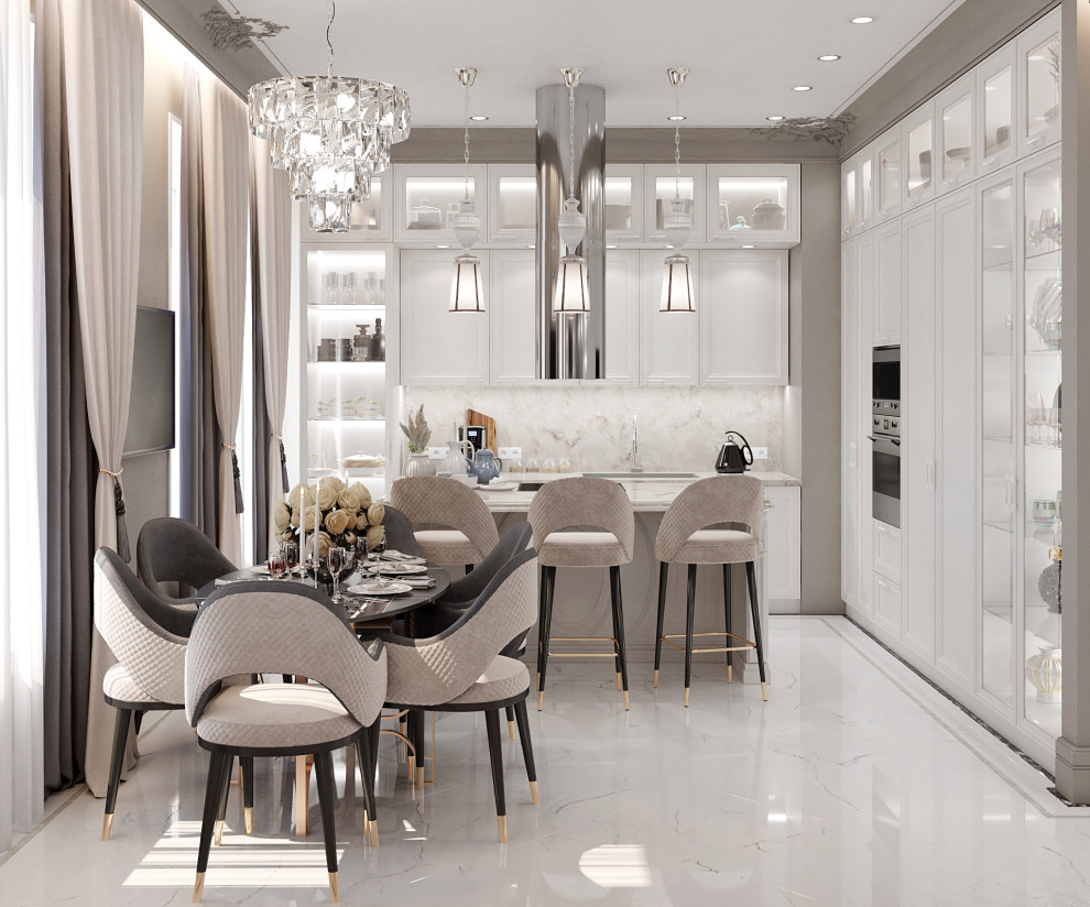 Гостиная в современном стиле в ЖК "Сердце Столицы"