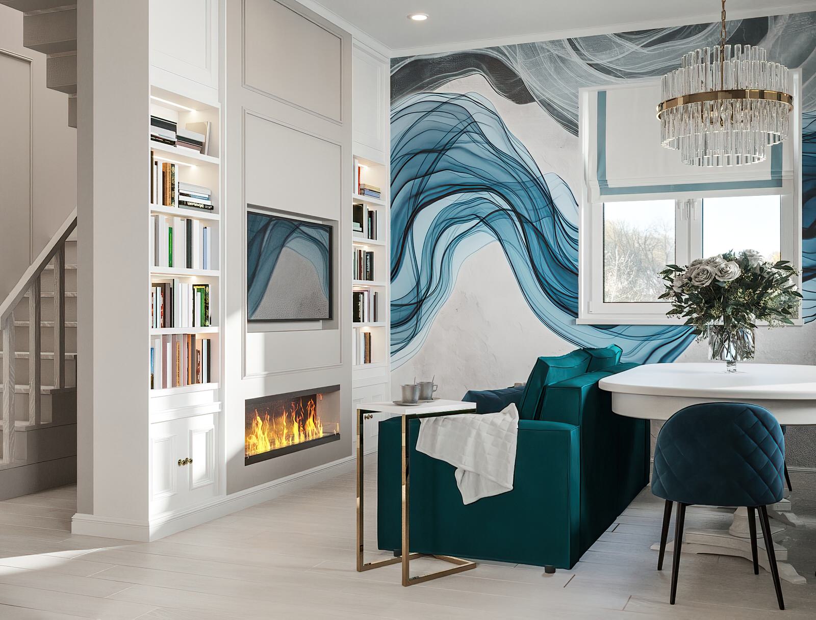 Обложка проекта: Дизайн-проект кухни-гостиной в доме 15236