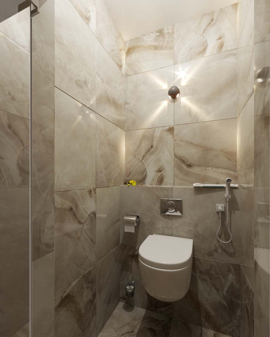 Санузел с керамогранитом от Imola Ceramica (варианты)