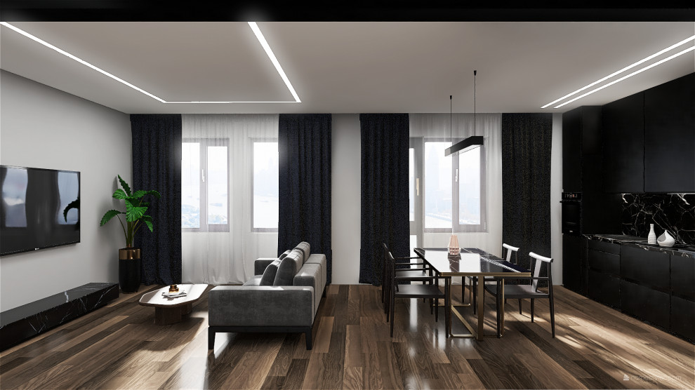 Кухня-гостиная для семейной пары без детей