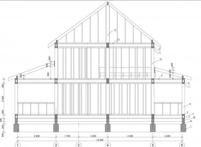 Обложка проекта: Каркасный индивидуальный дом на бетонном ленточном фундаменте [016.14]