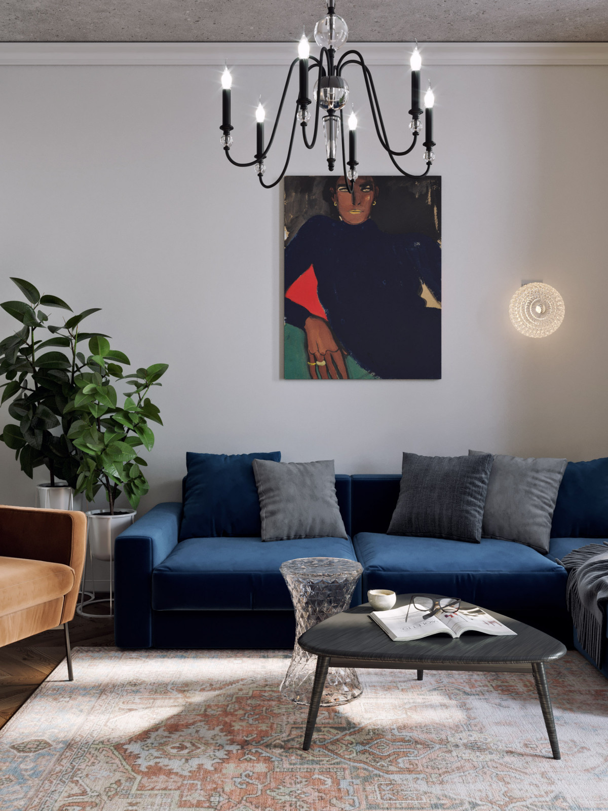 Скандинавский интерьер с яркими акцентами