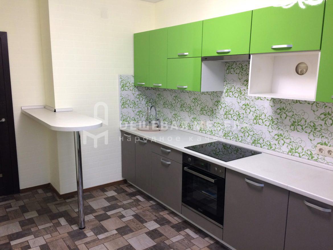 Прямая модульная кухня "Атлас" с барной стойкой