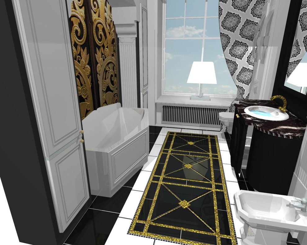 Ванная в стиле Ар-Деко. Эскиз.