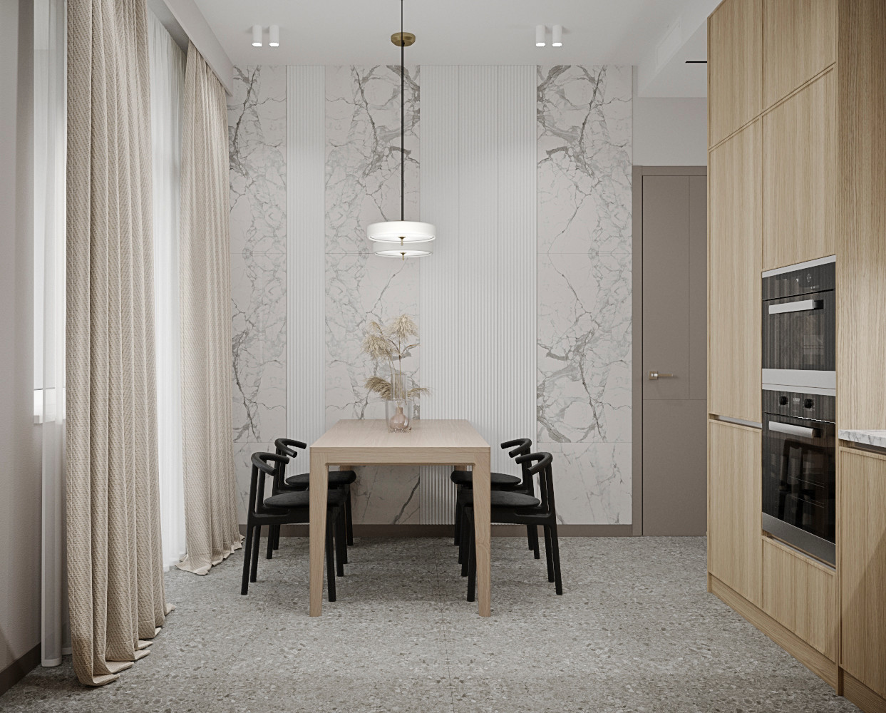 Интерьер 3-хкомнатной квартиры в ЖК "Тушино 2018"