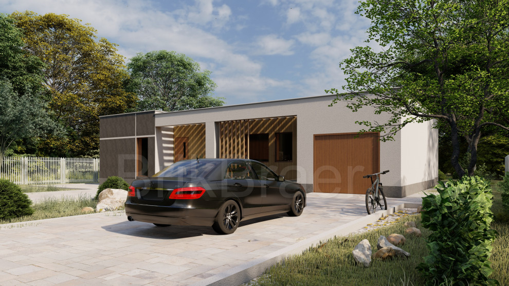 Обложка проекта: Проект дома №147 с плоской кровлей площадью 220 м2