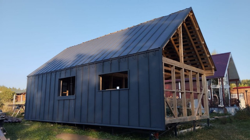 Обложка проекта: Проект каркасного гостевого дома с баней в Подмосковье