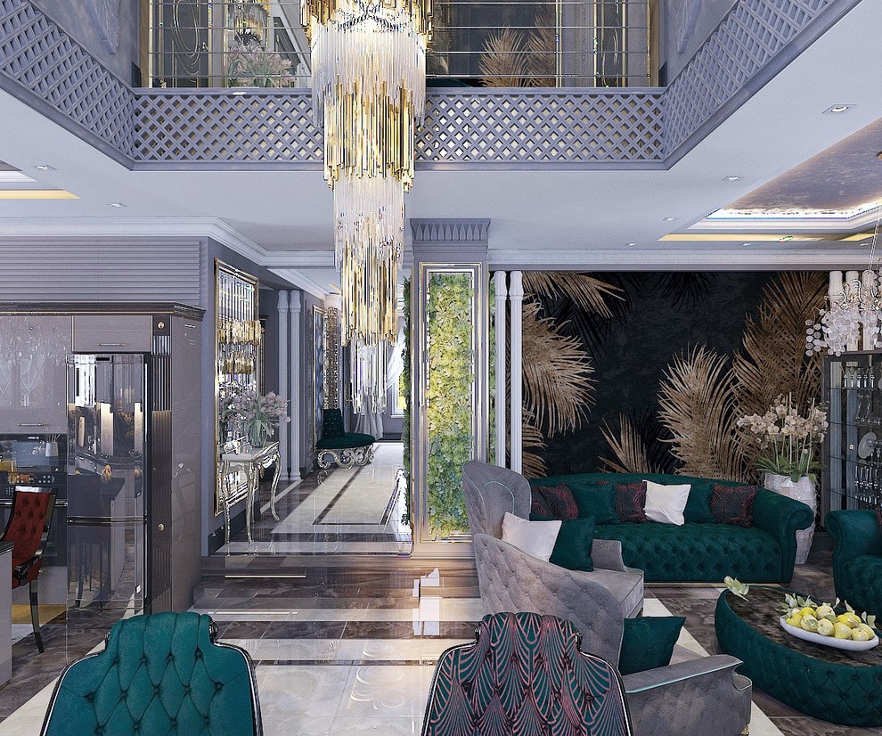 Холл 1 этажа в частном домовладении в стиле арт-деко (г.Пятигорск)