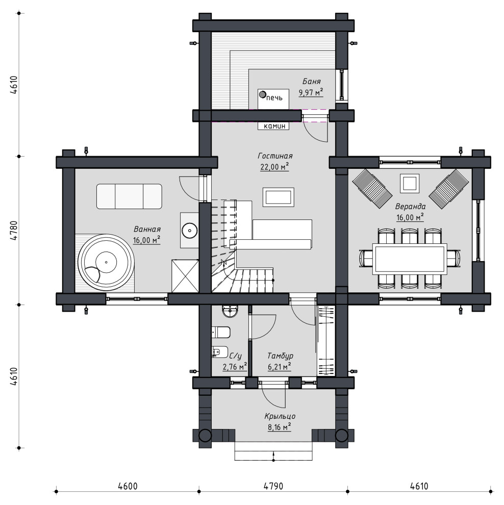 Планировка бани