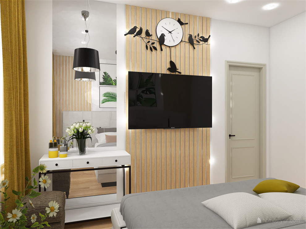 Квартира для семьи из трех человек с акцентами зеленого