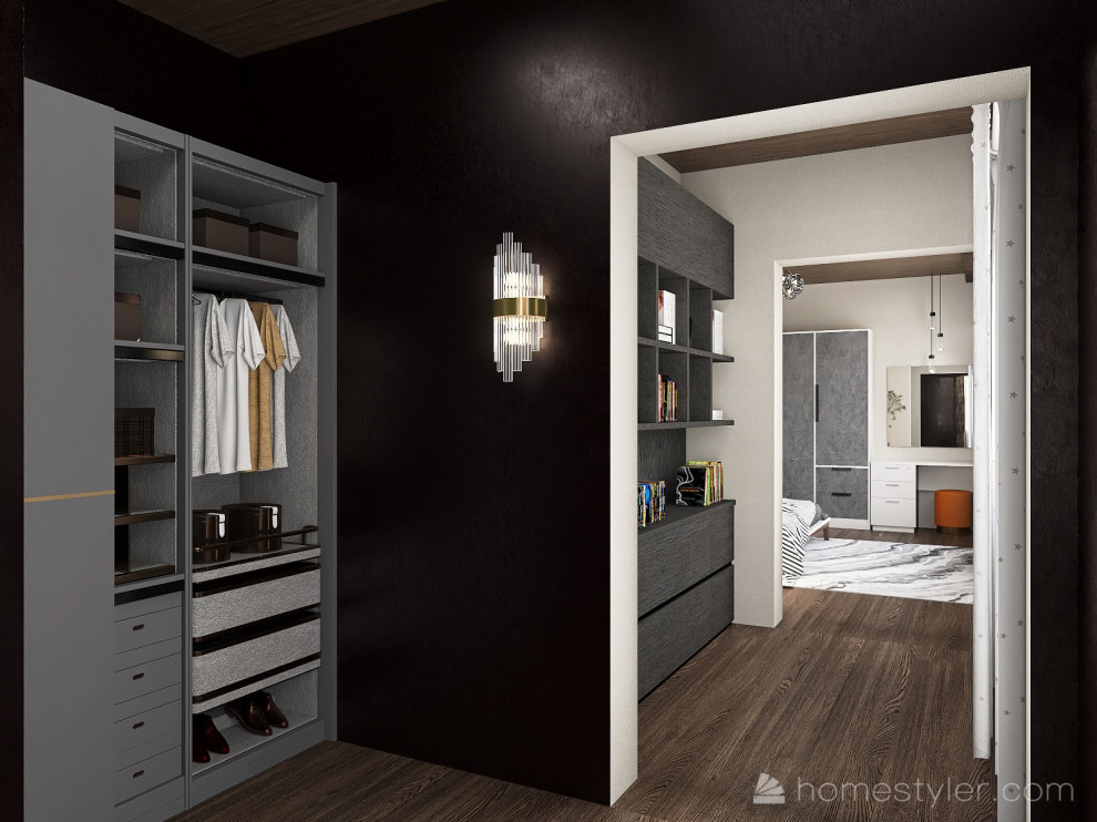 Проходная гардеробная из личного кабинета в спальню