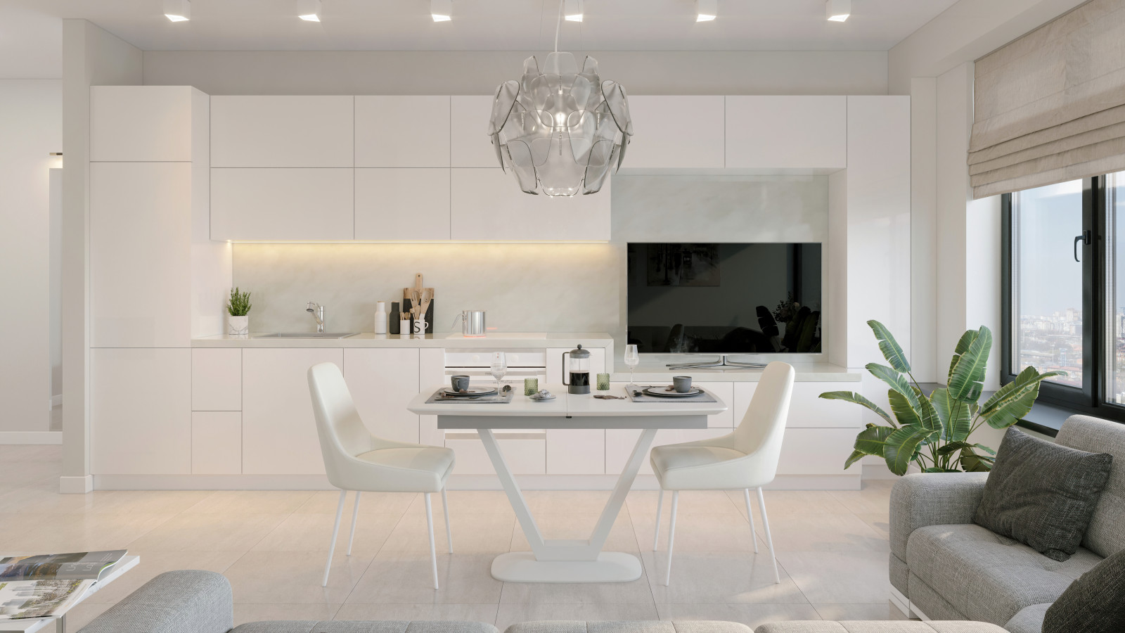 Белый интерьер на Беломорской