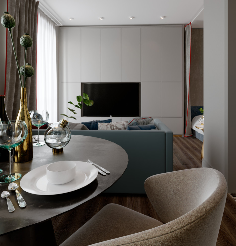 Квартира-студия с яркими акцентами