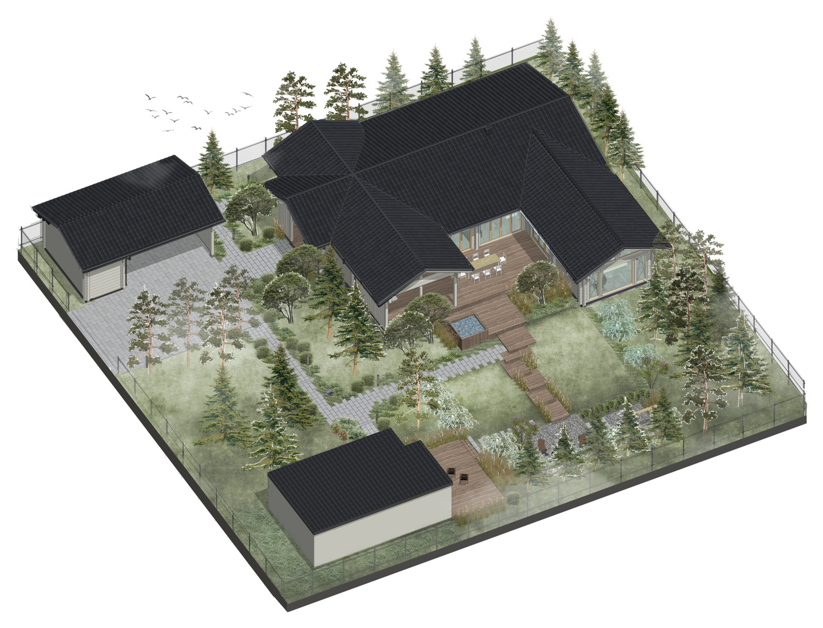 Аксонометрия Репино парк