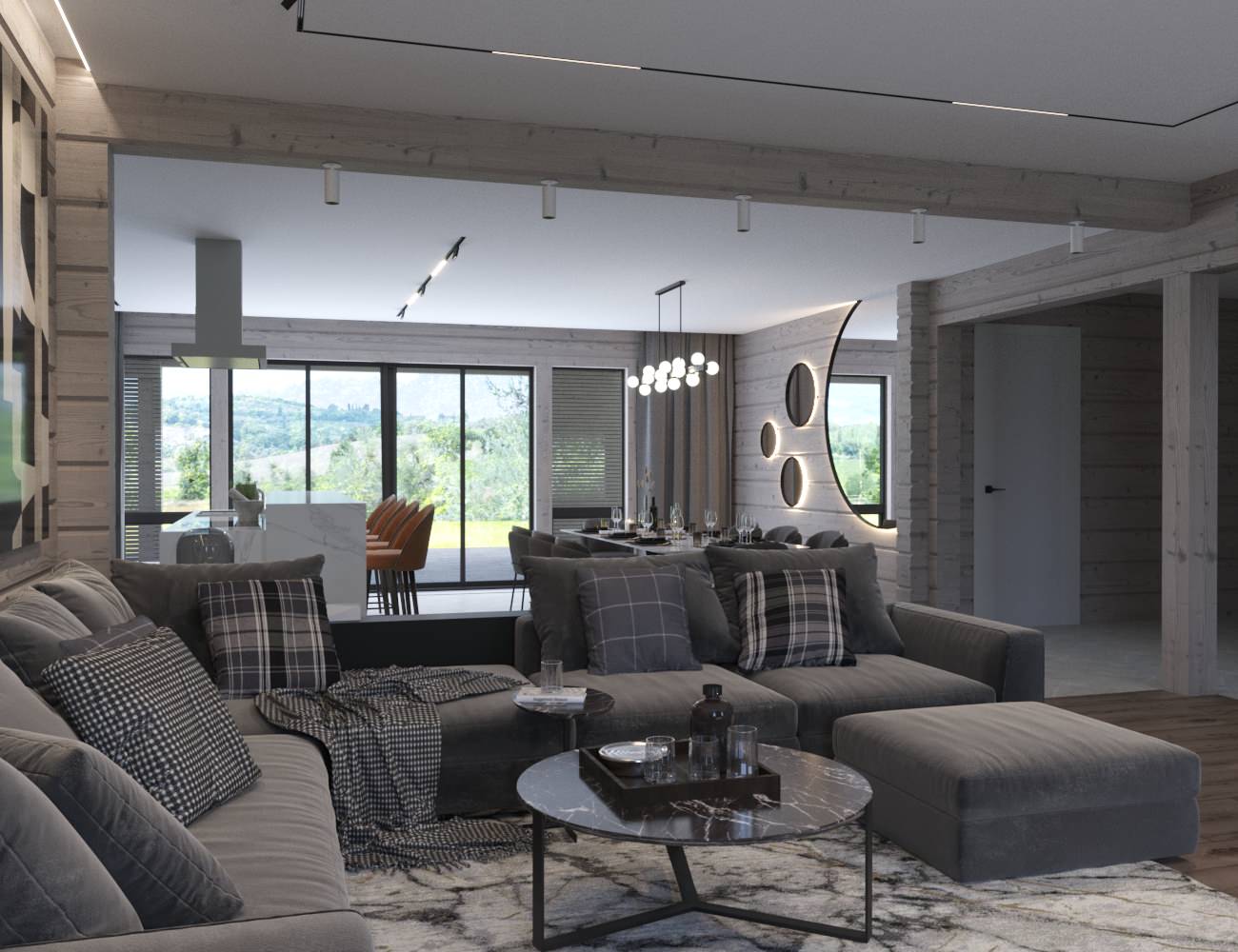 ЗАГОРОДНЫЙ ДОМ из клеёного бруса 500м2