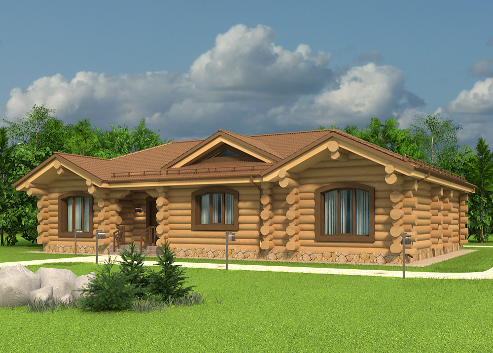 Обложка проекта: Деревянный коттедж post and beam