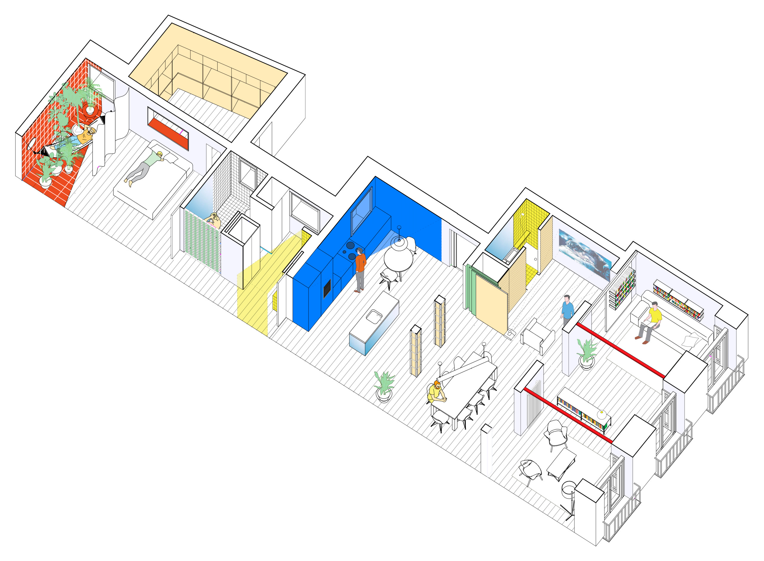 Houzz Испания: Квартира в Мадриде с яркими деталями