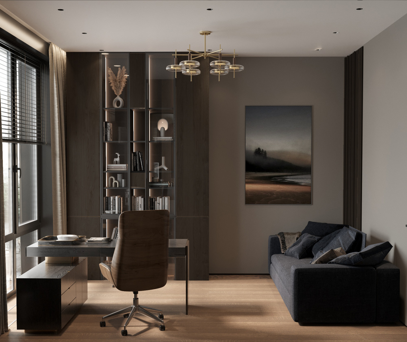 Интерьер видовой квартиры с террасой