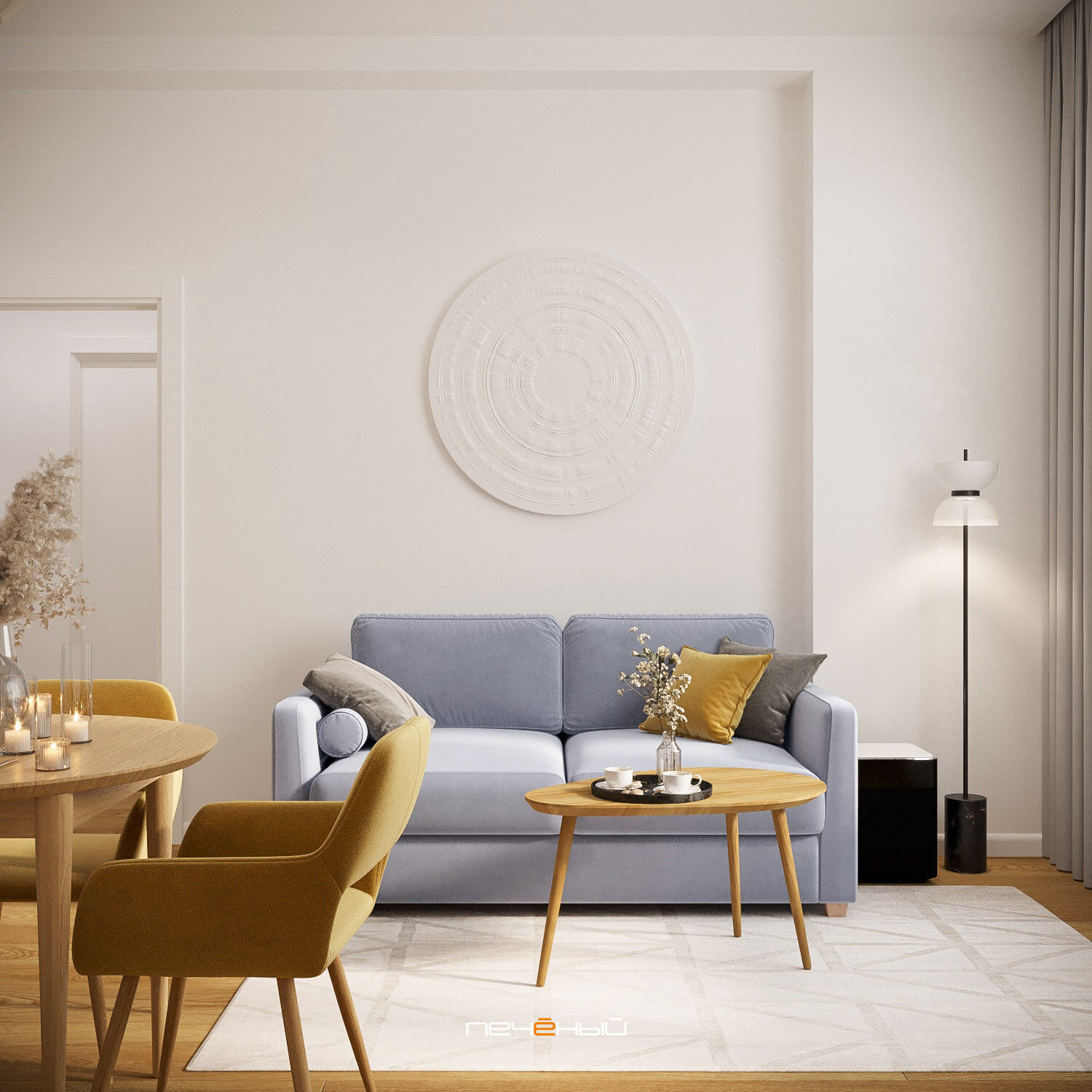 Обложка проекта: 2025 Дизайн 1-комнатной квартиры 55 м² в современном стиле, Москва, ЖК Лица