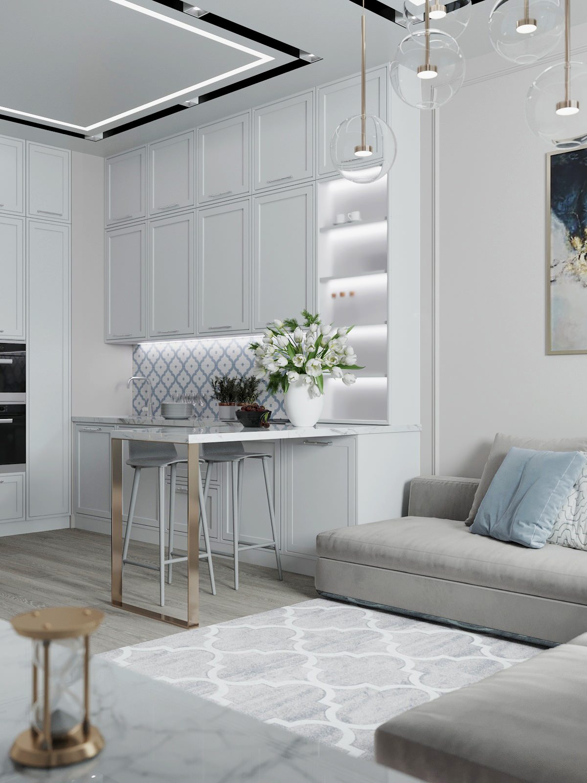 Квартира для большой семьи в леденцовых оттенках