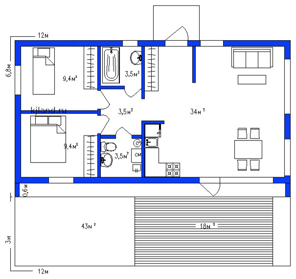 проект дома ПД75 от KJland.ru