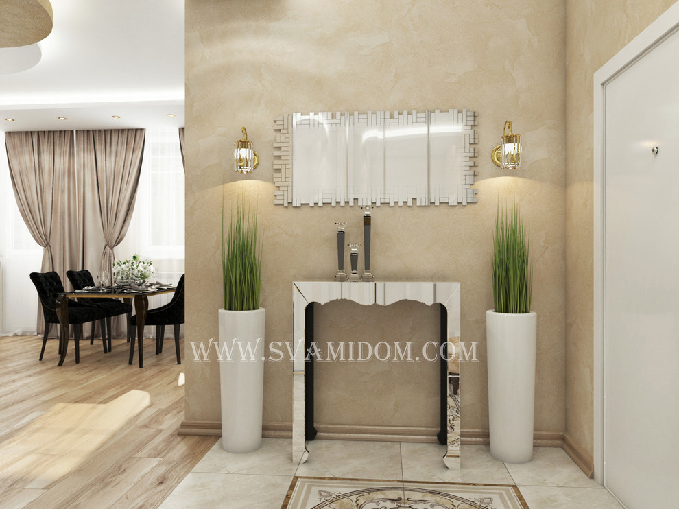 Кухня-столовая-гостиная-прихожая