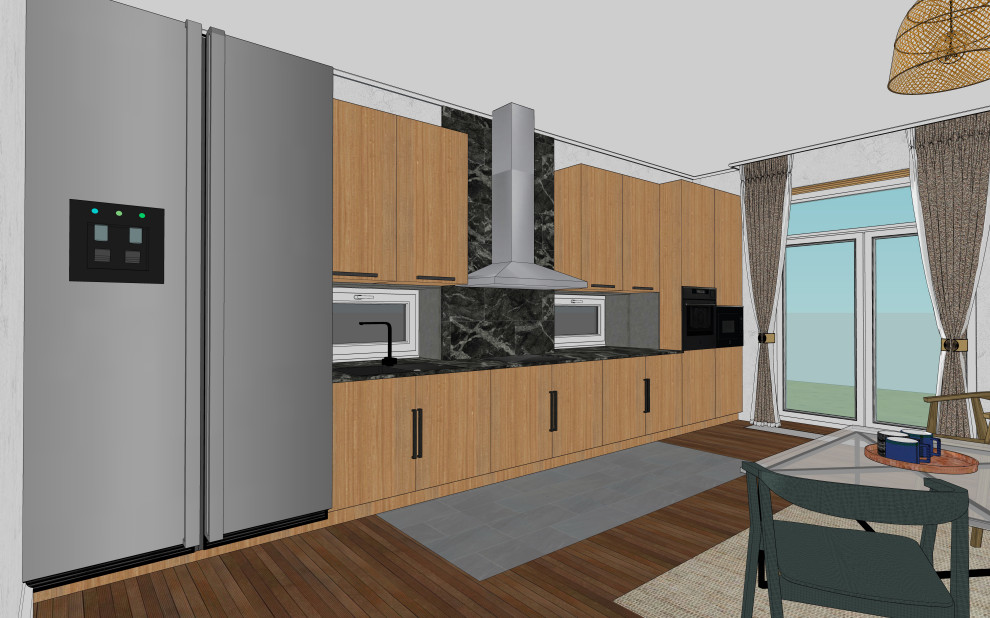 3D визуализация первого этажа дома